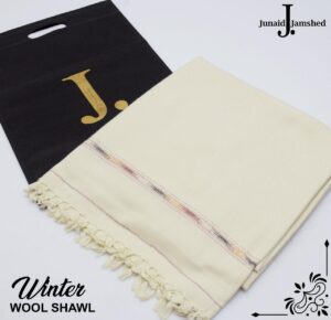 J. Mens Winter Shawl, Off White