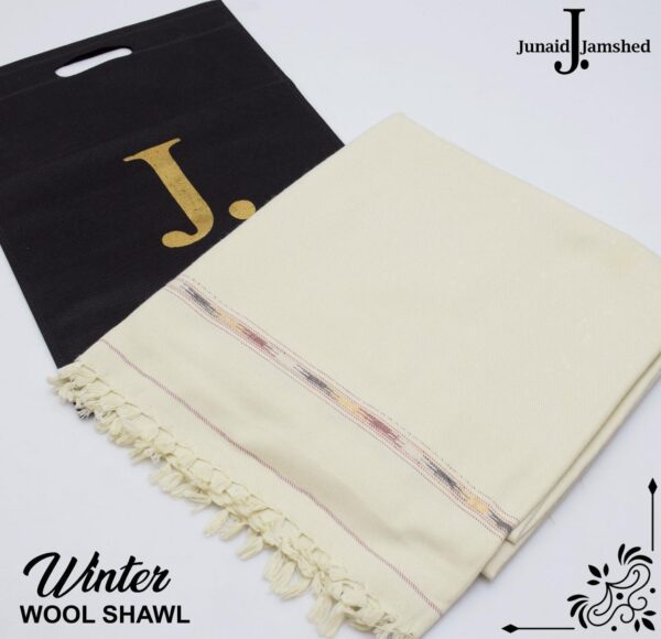 J. Mens Winter Shawl, Off White